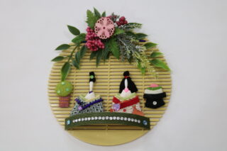 キラ・サークル 【ちりめん・綿棒のおひな様かざり】