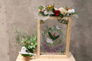 キラ・サークル【押花アートフィルム&シマエナガのオブジェ】